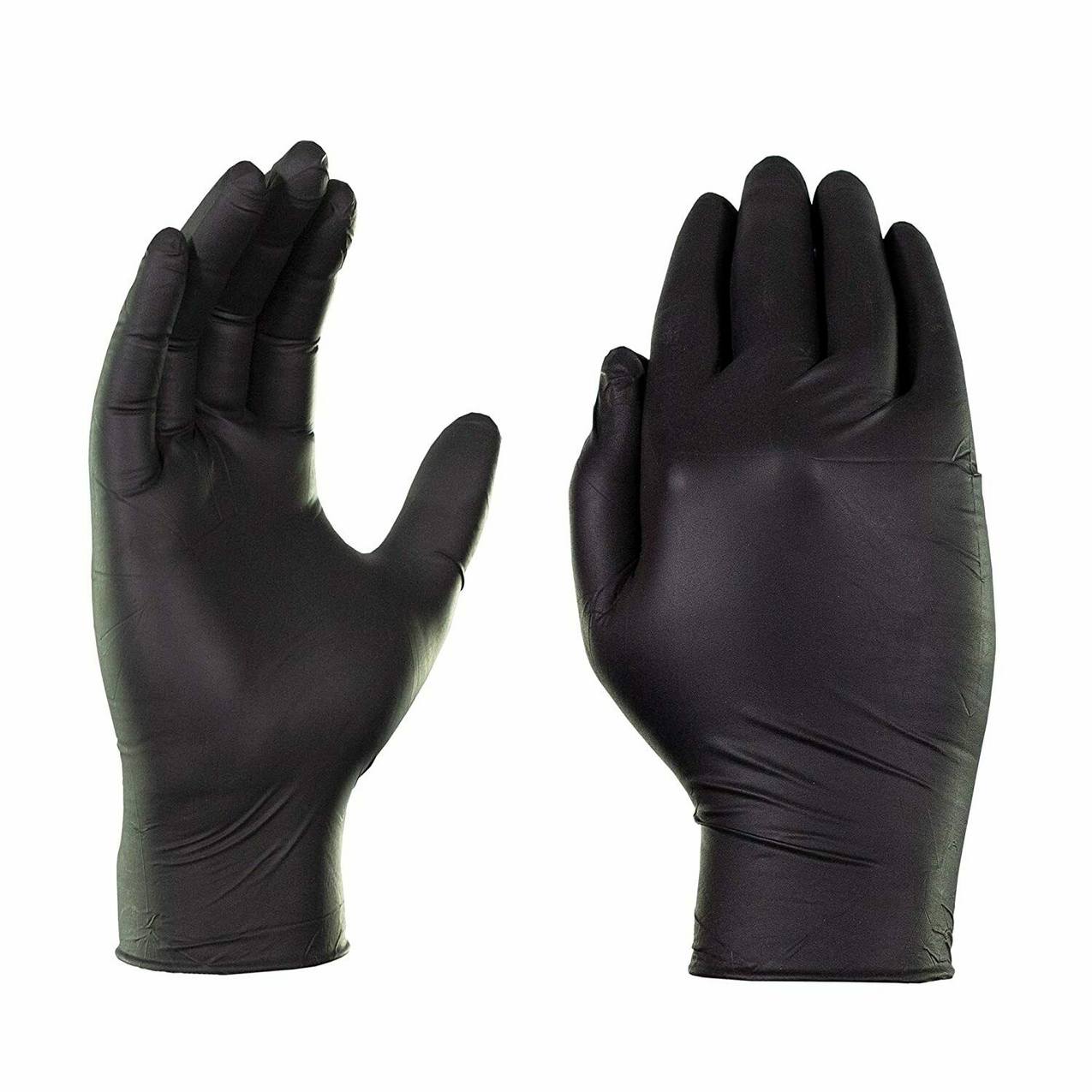 Gloveworks Disposable Nitrile Gloves - Black - Large Box of 100